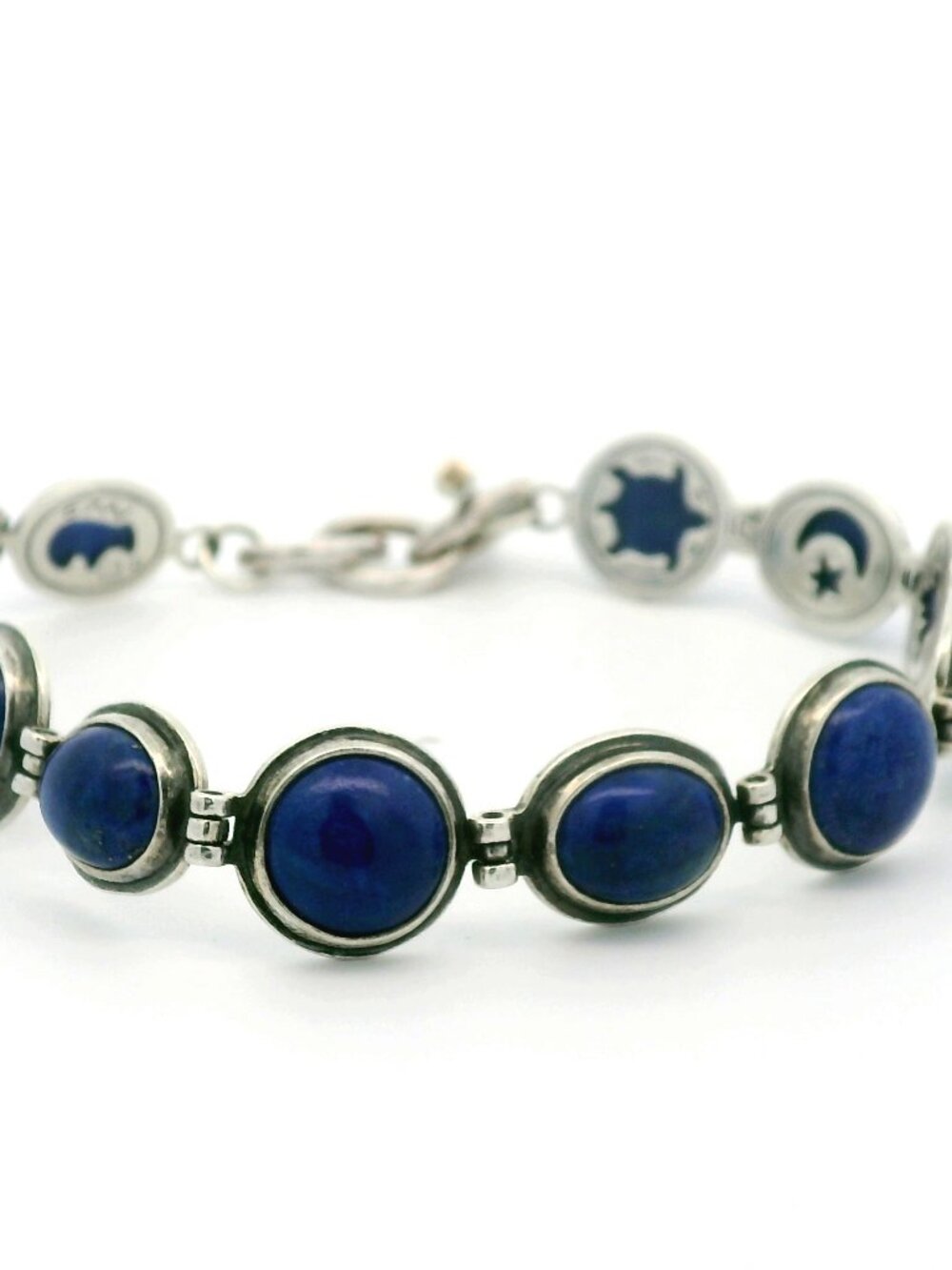 Carolyn Pollack Sterling Silver Lapis Link Bracelet - 8.25"